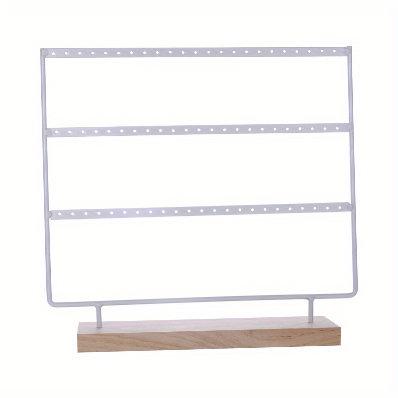 3 Tiers 72 Holes Earring Display Holder Metal Jewelry Storage Organizer